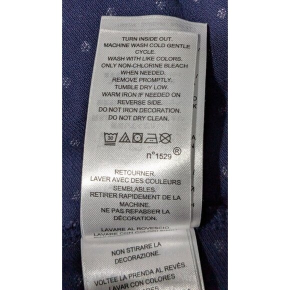 Ralph Lauren Navy Polka Dot Polo Shirt W/ Gold RL Buttons Short Sleeve 100% Cott - Picture 7 of 15